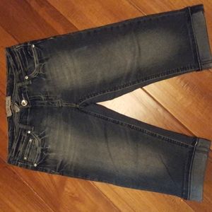 Elite Jeans embellished cropped jeans w/cuff, 7/8